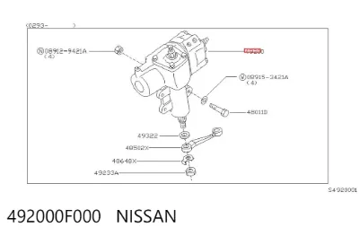Механизм рулевой (редуктор) NISSAN 492000F000