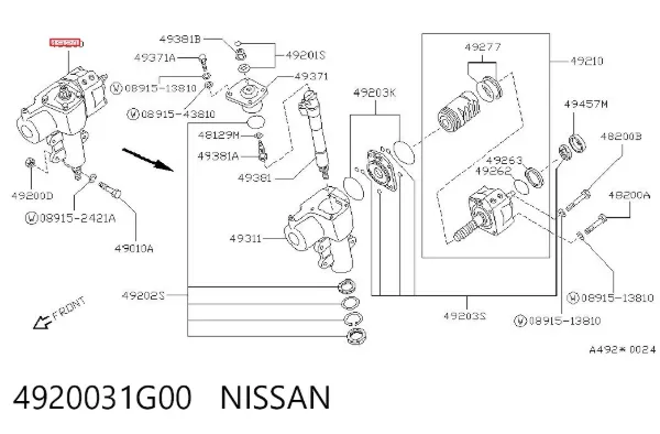 Рулевая рейка 4920031G00 Nissan/Infiniti