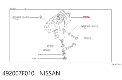 Механизм рулевой (редуктор) NISSAN 492007F010