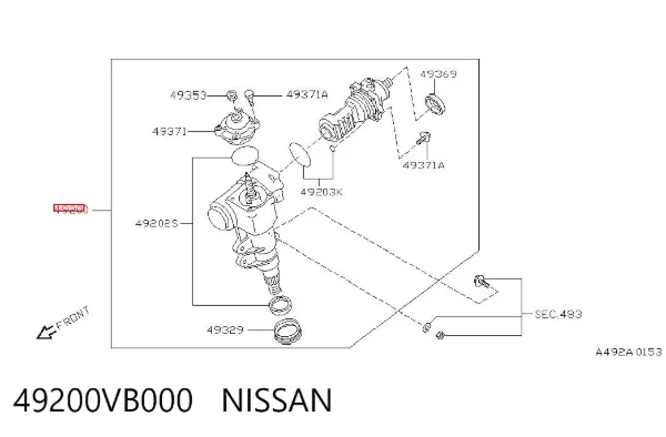 Рулевой редуктор ST49200VB000 SAT
