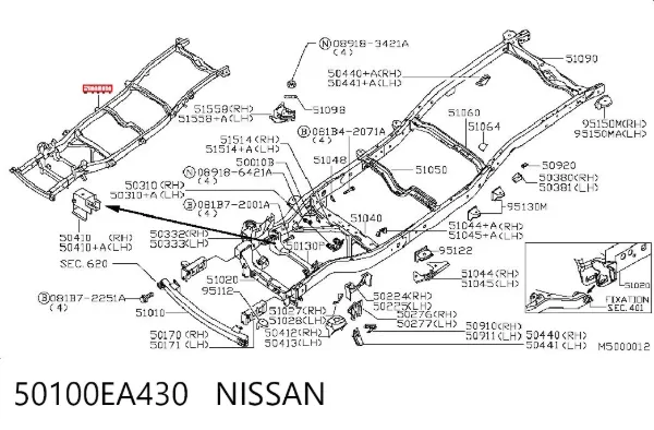 Рама кузова 50100EA430 Nissan/Infiniti