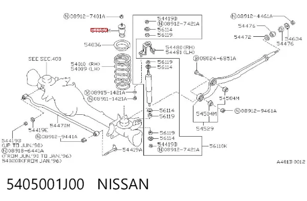 Буфер (отбойник) амортизатора переднего 5405001J00 Nissan/Infiniti