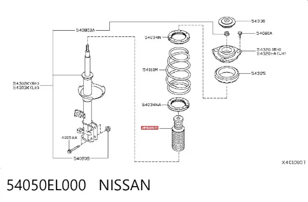 Буфер (отбойник) амортизатора переднего 54050EL000 Nissan/Infiniti