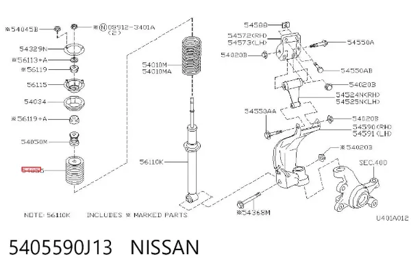 Пыльник амортизатора 5405590J13 Nissan/Infiniti