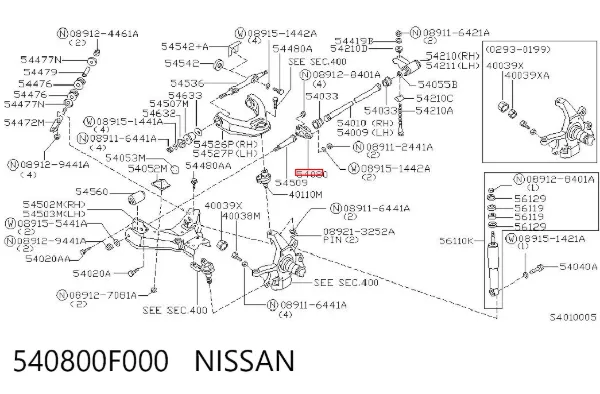  540800F000 Nissan/Infiniti