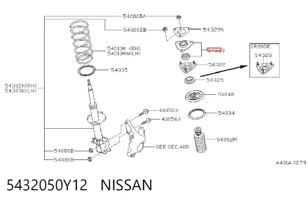 Опора переднего амортизатора 5432050Y12 Nissan/Infiniti