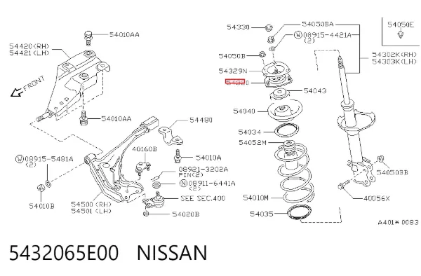 Опора переднего амортизатора 5432065E00 Nissan/Infiniti