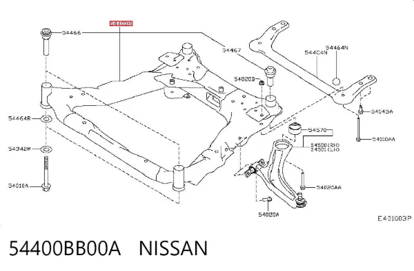 Подрамник передний 54400BB00A Nissan/Infiniti
