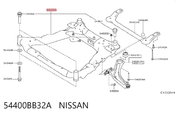 Подрамник передний 54400BB32A Nissan/Infiniti