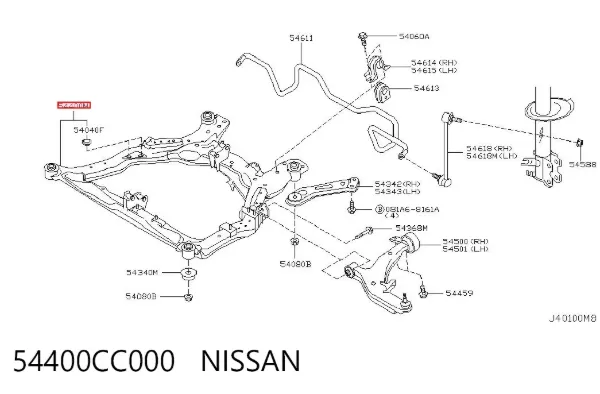 Подрамник передний 54400CC000 Nissan/Infiniti