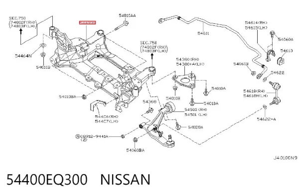 Подрамник передний 54400EQ300 Nissan/Infiniti