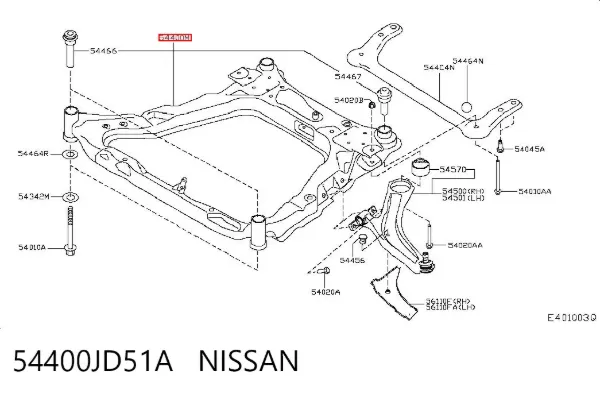 Подрамник передний 54400JD51A Nissan/Infiniti