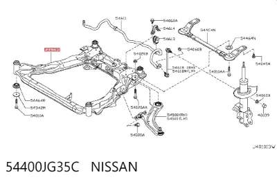 Балка передней подвески (подрамник) NISSAN 54400JG35C