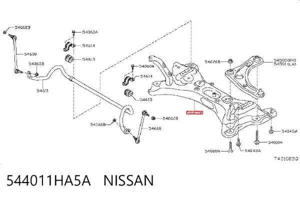 Подрамник передний 544011HA5A Nissan/Infiniti