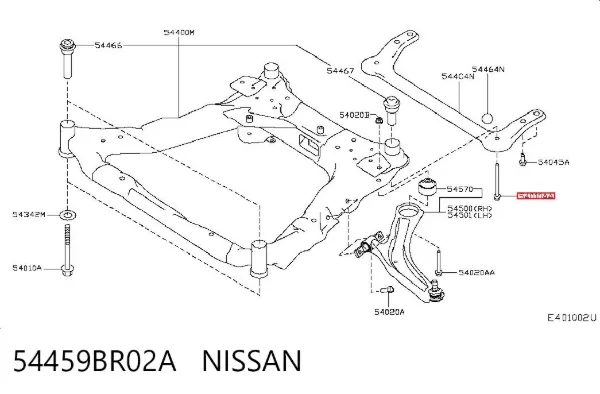 Болт крепления подрамника 54459BR02A Nissan/Infiniti