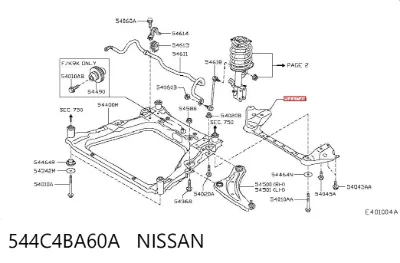 Балка передней подвески (подрамник) передняя NISSAN 544C4BA60A