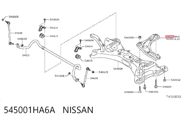 Рычаг передней подвески левый 545001HA6A Nissan/Infiniti
