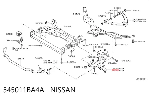 Рычаг передней подвески левый 545011BA4A Nissan/Infiniti