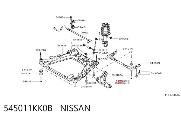 Рычаг передней подвески левый 545011KK0B Nissan/Infiniti