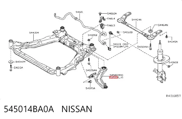 Рычаг передней подвески левый 545014BA0A Nissan/Infiniti
