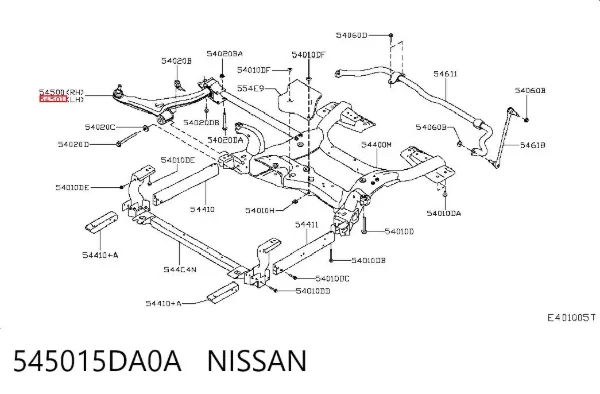 Рычаг передней подвески левый 545015DA0A Nissan/Infiniti
