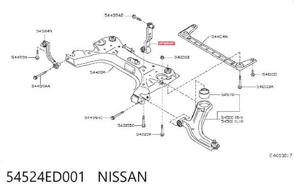 Кронштейн передней балки 54524ED001 Nissan/Infiniti