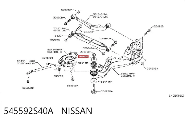 Шайба болта крепления переднего рычага, нижнего 545592S40A Nissan/Infiniti