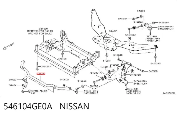Передний стабилизатор 546104GE0A Nissan/Infiniti