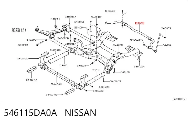 Передний стабилизатор 546115DA0A Nissan/Infiniti