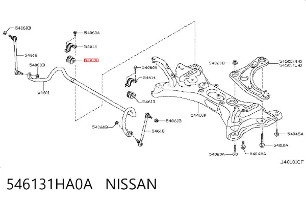 Втулка стабилизатора переднего 546131HA0A Nissan/Infiniti