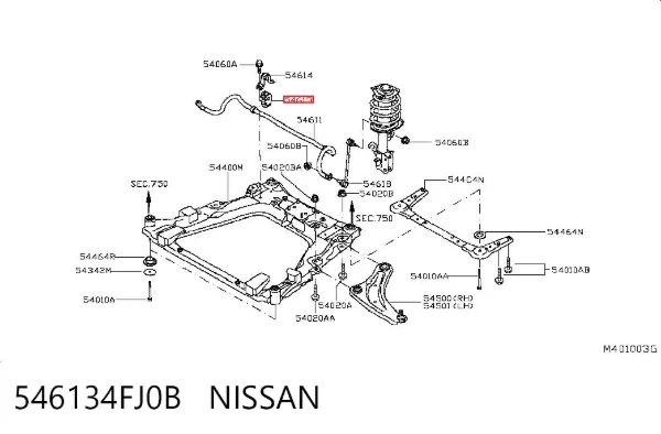 Втулка стабилизатора переднего 546134FJ0B Nissan/Infiniti