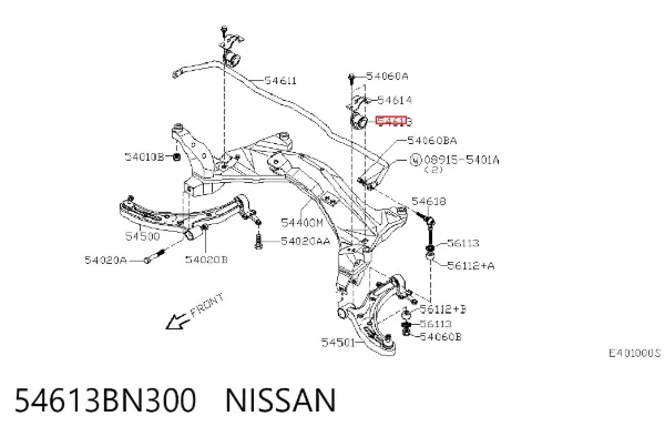 Втулка стабилизатора переднего 54613BN300 Nissan/Infiniti