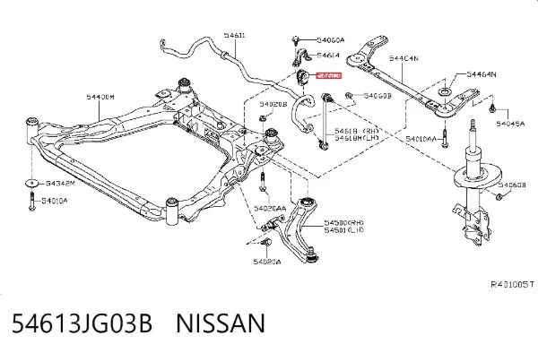 Втулка стабилизатора переднего 54613JG03B Nissan/Infiniti