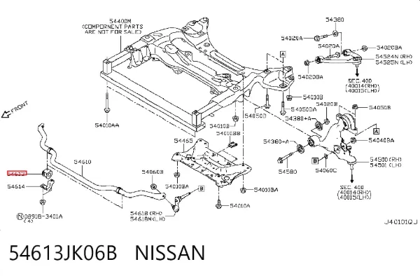 Втулка стабилизатора переднего 54613JK06B Nissan/Infiniti