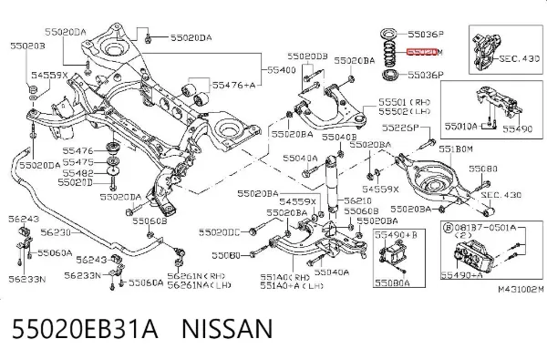 Задняя пружина 55020EB31A Nissan/Infiniti