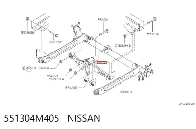 Штанга поперечной устойчивости задняя NISSAN 551304M405