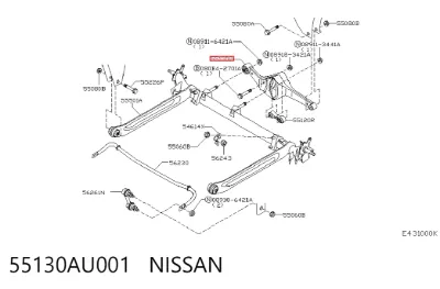 Штанга поперечной устойчивости задняя NISSAN 55130AU001