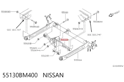 Штанга поперечной устойчивости задняя NISSAN 55130BM400