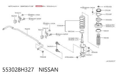 Амортизатор задний правый NISSAN 553028H327
