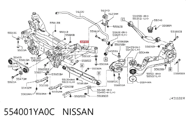 Подрамник задний 554001YA0C Nissan/Infiniti
