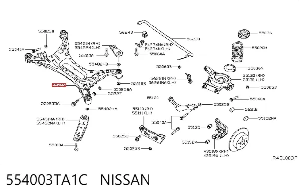 Подрамник задний 554003TA1C Nissan/Infiniti