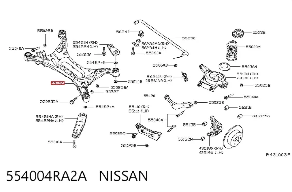 Подрамник задний 554004RA2A Nissan/Infiniti