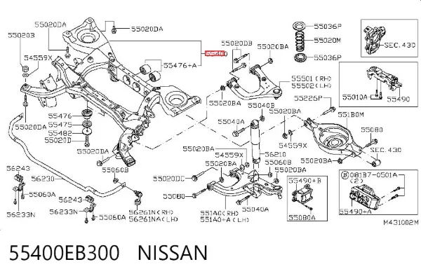 Подрамник задний 55400EB300 Nissan/Infiniti