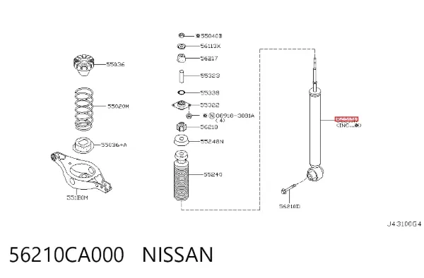 Амортизатор задний 56210CA000 Nissan/Infiniti
