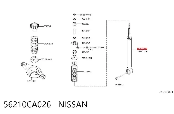 Амортизатор задний 56210CA026 Nissan/Infiniti