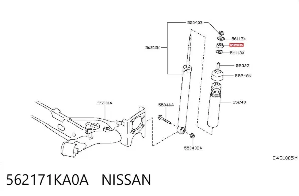 Втулка штока амортизатора заднего 562171KA0A Nissan/Infiniti