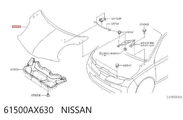 Капот 61500AX630 Nissan/Infiniti