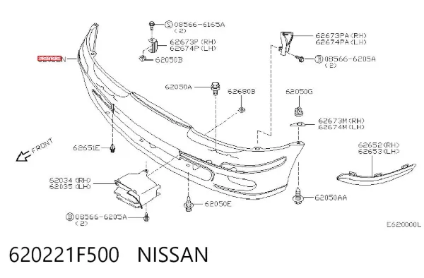 Передний бампер 620221F500 Nissan/Infiniti