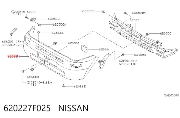 Передний бампер 620227F025 Nissan/Infiniti