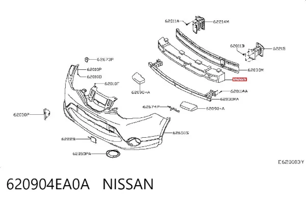 Абсорбер переднего бампера 620904EA0A Nissan/Infiniti